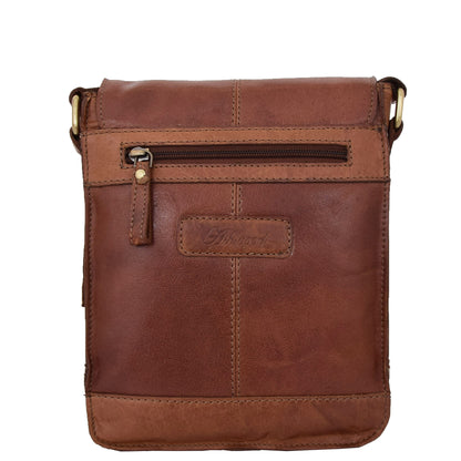 Mens Leather Cross Body Flight Bag Oldenburg Tan 1