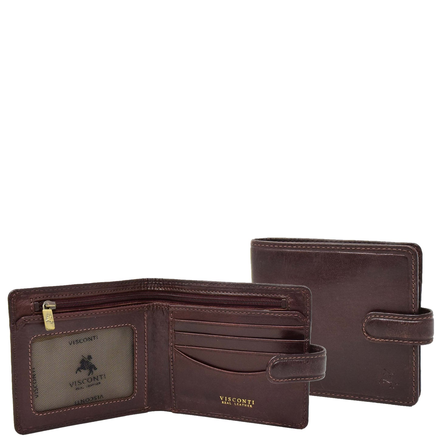 Mens RFID Slim Fold Leather Wallet Eastbourne Brown