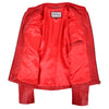 Womens Leather Standing Collar Jacket Becky Red 5