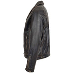 Mens Leather Biker Brando Design Jacket Sean Vintage Black 4