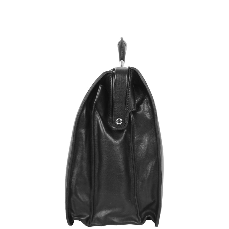 Real Leather Doctors Briefcase Gladstone Bag Ashford Black 4