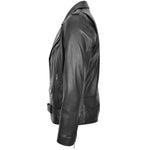 Mens Leather Biker Jacket Brando Style Johnny Black 4