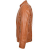 Mens Soft Leather Casual Plain Zip Jacket Matt Tan 4