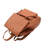 Real Leather Classic Travel Backpack HOL841 Cognac 4