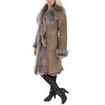 3/4 length sheepskin shearling coat