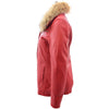 Womens Leather Jacket with Detachable Collar Dalia Red 4
