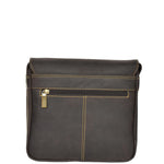leather bag for mens with a back zip pocket