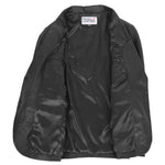 Mens Leather Blazer Two Button Jacket Zavi Black 5