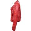 Womens Real Leather Biker Jacket Casual Style Annie Red 4