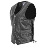 Mens Real Leather Gilet with Side Tassel Feature Jax Black 3