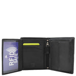 Mens Real Leather Small Bifold Wallet HOL800 Black 5