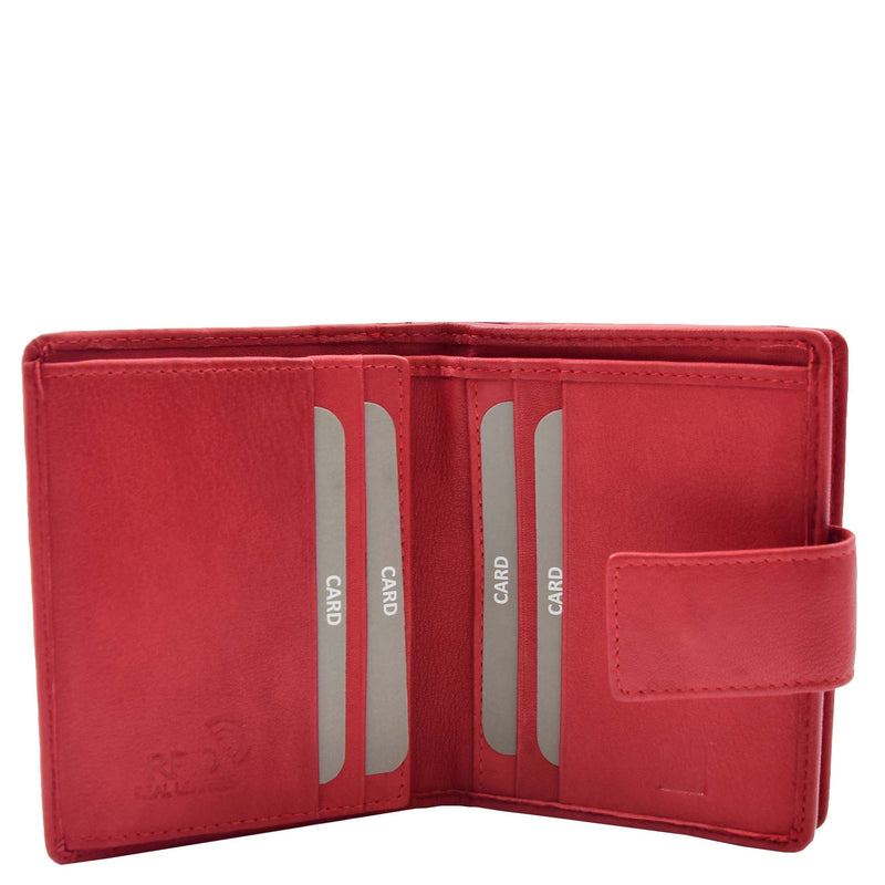 Womens Leather Purse Booklet Style Wallet HOL107 Red 5