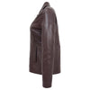 Womens Classic Zip Fastening Leather Jacket Julia Brown 5