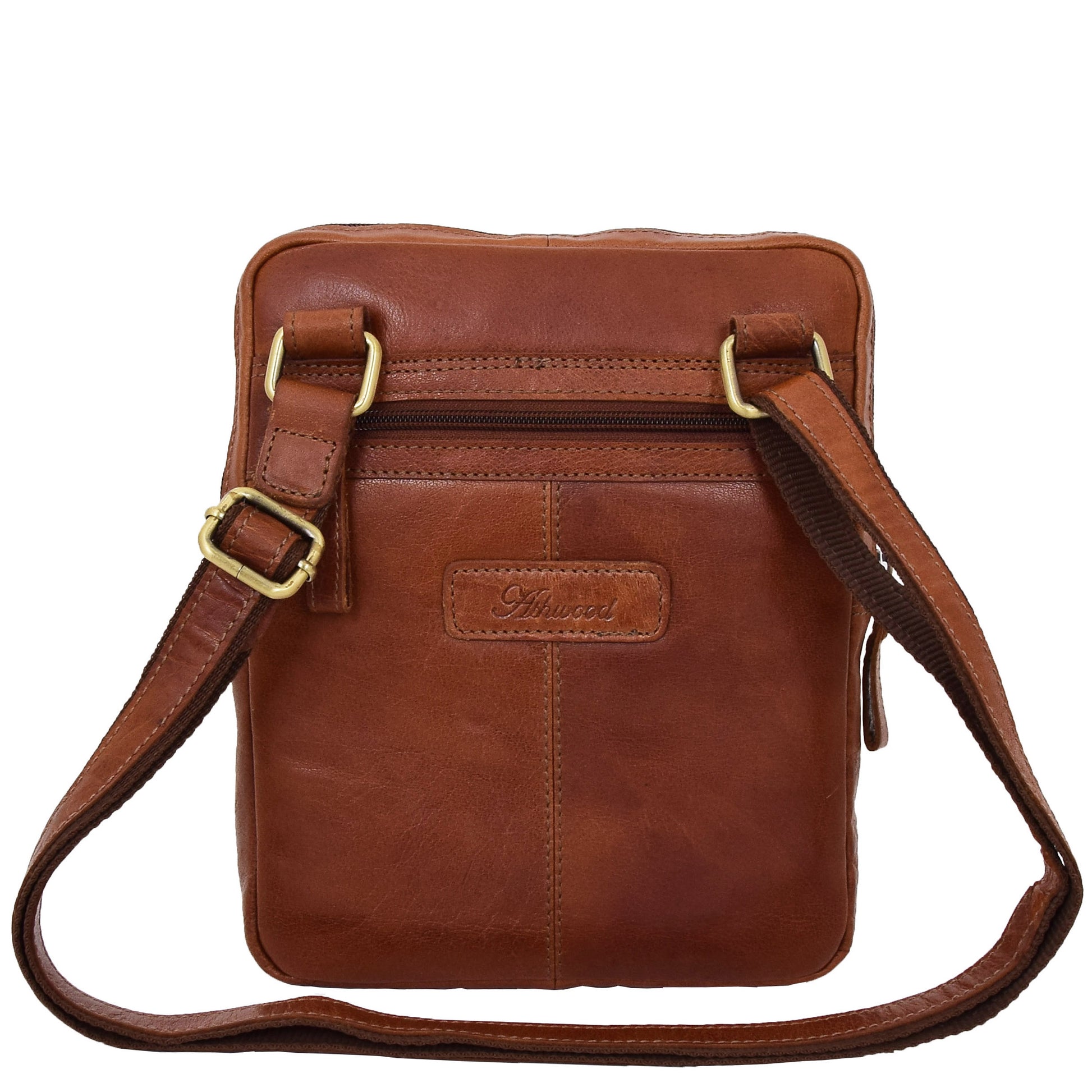 Mens Leather Cross Body Classic Flight Bag Ashton Tan 1