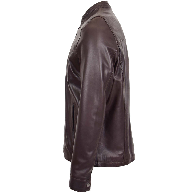 Mens Leather Standing Collar Jacket Paul Brown 4