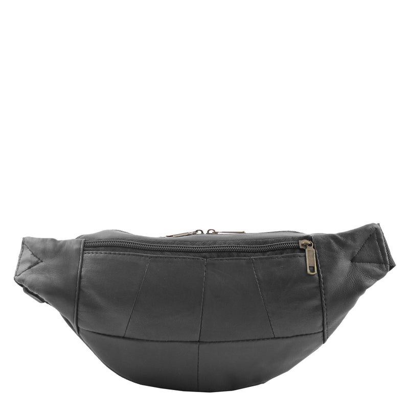 Real Leather Bum Bag Belt Pack H102 Black 1