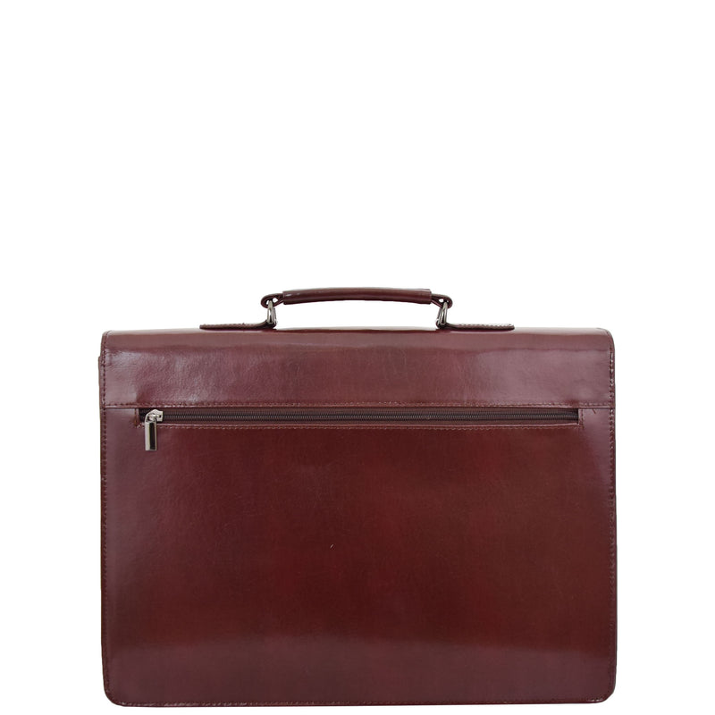 Mens Leather Flap Over Briefcase Dunkirk Brown 1