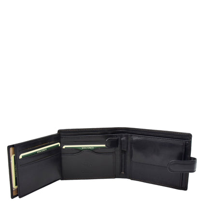 Mens Buckle Closure Leather Wallet Hamburg Black 5