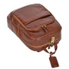 lockable leather backpack