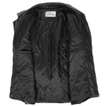 Mens Soft Leather Plain Zip Box Casual Jacket Frank Black 4