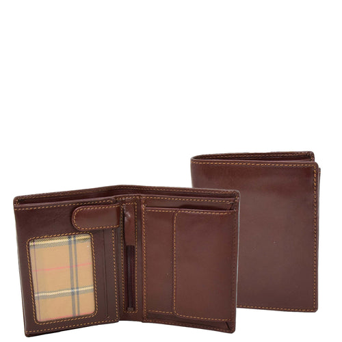 Mens Large Leather Bifold Wallet Toronto Brown