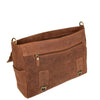 Mens Leather Cross Body Flap Over Briefcase Caleb Tan under flap
