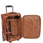 leather suitcase with packing straps