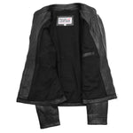 Womens Leather Classic Biker Style Jacket Tayla Black 5