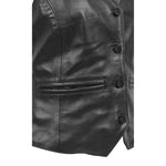 Womens Leather Classic Buttoned Waistcoat Rita Black 6