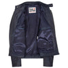 Mens Real Leather Biker Jacket Archie Navy Blue 5