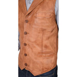 soft two tone nappa leather waistcoat's