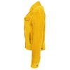 Womens Soft Suede Trucker Style Jacket Alma Yellow 5