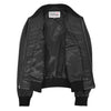 Womens Leather Varsity Quilted Bomber Jacket Sally Black 6