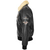 Mens Leather Jacket with Detachable Collar Pilot-N Black 4