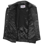 Mens Leather Lee Rider Casual Jacket Terry Black 5