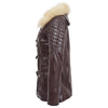 Womens Original Duffle Style Leather Coat Ariel Brown 5