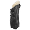 Womens Original Duffle Style Leather Coat Ariel Black 4
