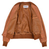 Womens Leather Varsity Quilted Bomber Jacket Sally Tan 6