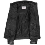 Men's Standing Collar Leather Jacket Tony Black 5
