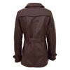 Womens Leather Double Breasted Trench Coat Sienna Brown 1