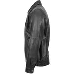 Mens Bomber Leather Jacket Classic Style Jim Black 4