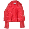 Womens Real Leather Biker Brando Style Jacket Mia Red 5