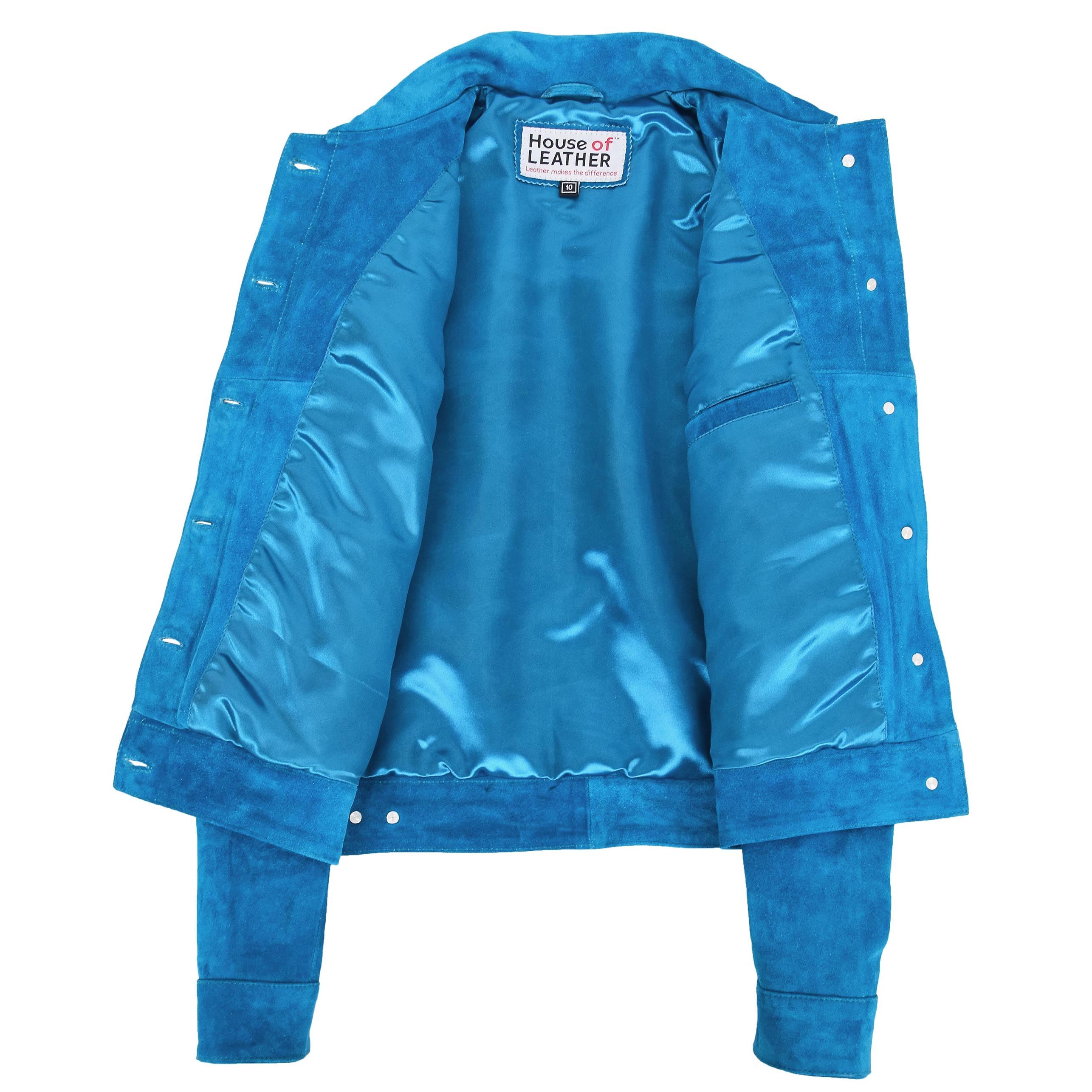 Women's blue genuine suede leather hotsell vintage jacket