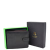 Mens Premium Leather Two Tone Wallet Hobart Black 7