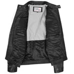 Mens Leather Biker Style Zip Jacket Eddie Black 5