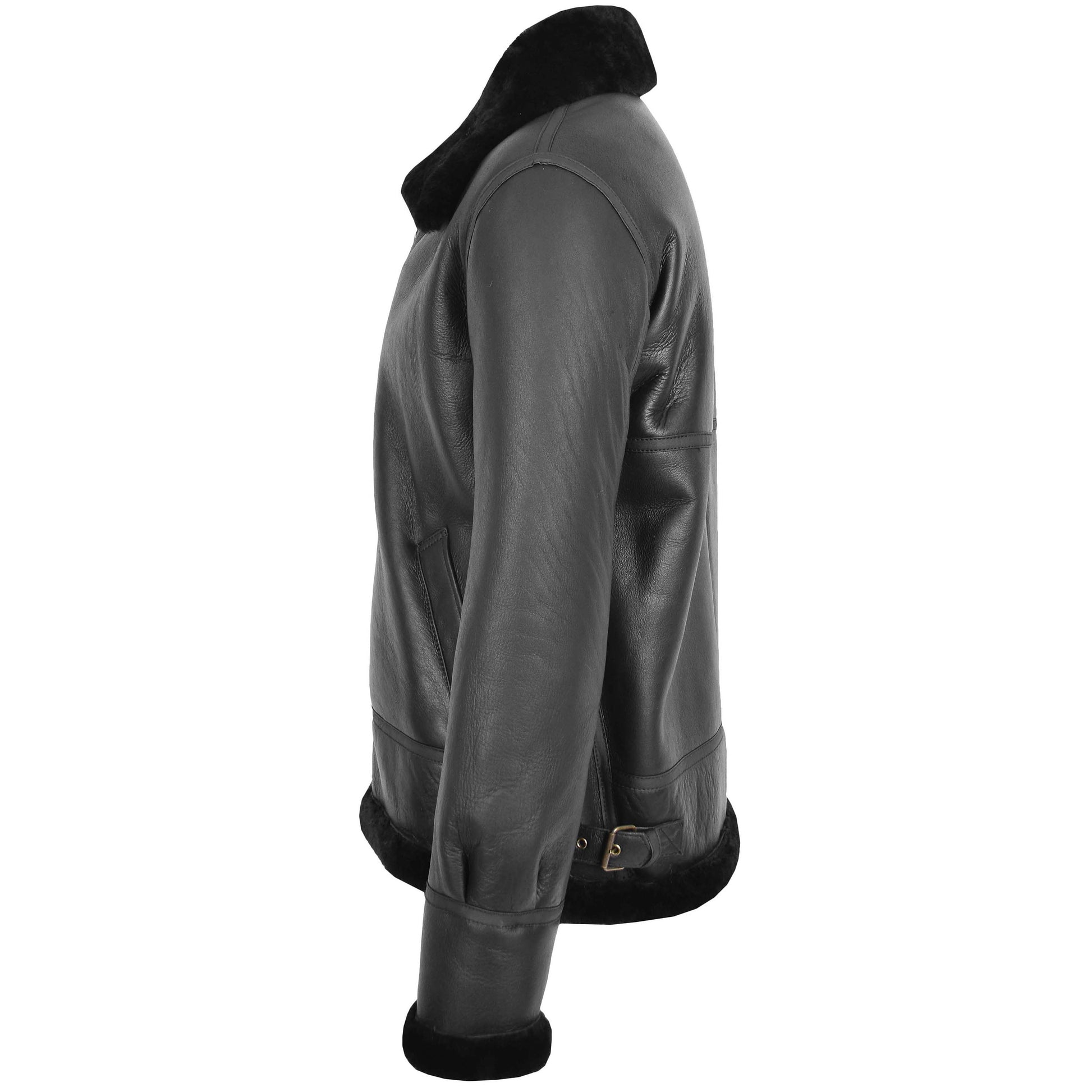 Men's Classic B3 Original Sheepskin Jacket Black 4