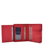 Womens Leather Purse Booklet Style Wallet HOL107 Red 6