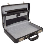 Croc Print Attache Briefcase Classic Faux Leather Bag C521 Black Small
