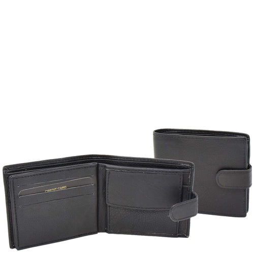 Mens Bifold Leather Notecase Wallet Pablo Black