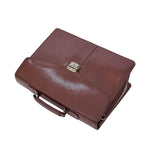 Mens Leather Flap Over Briefcase Dunkirk Brown 4